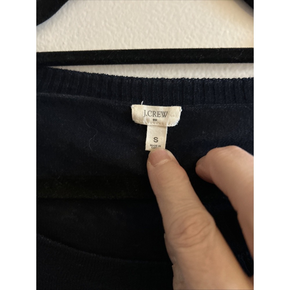 J Crew Sweater Women Small Blue Linen Cotton Crew Neck Knit Soft Girl Feminine - Picture 2 of 5